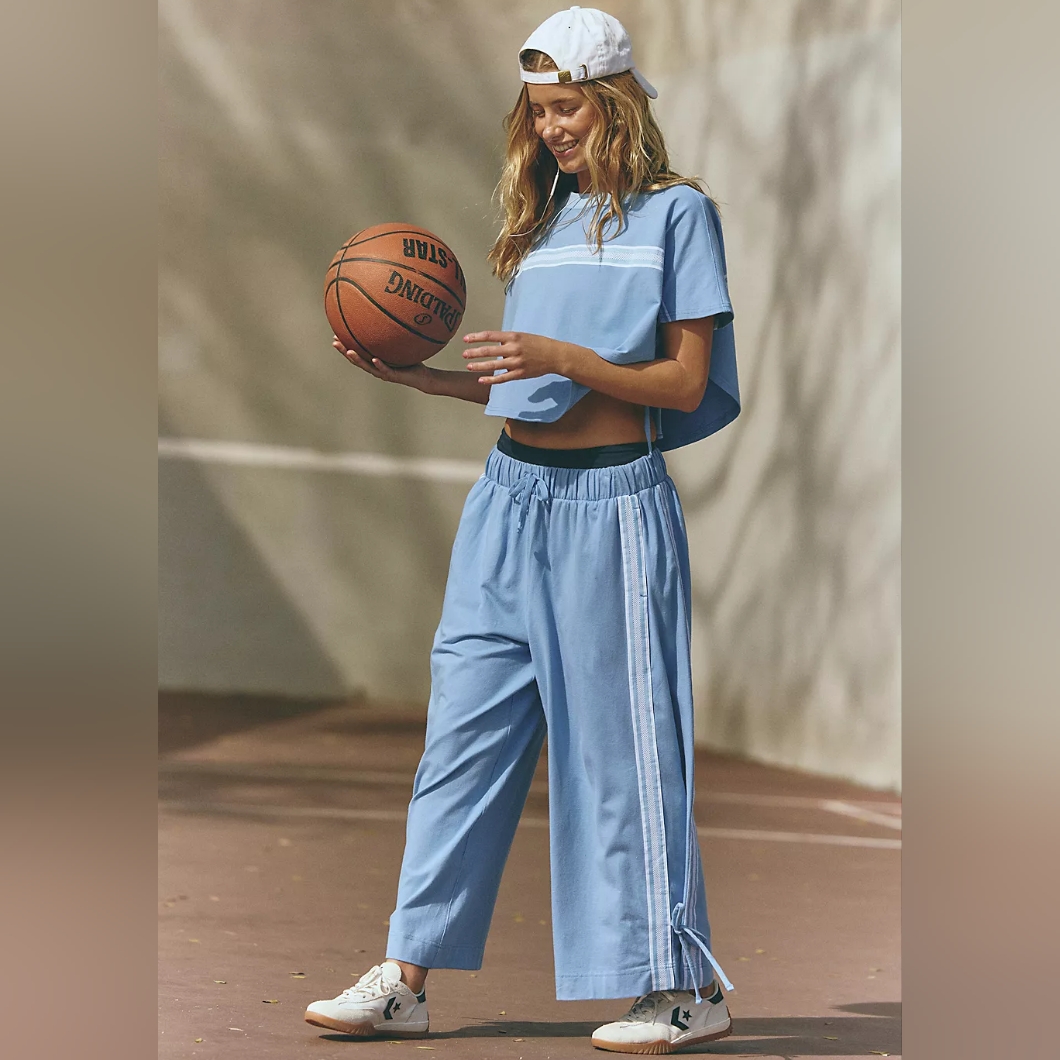 New Fp Movement Time's Up Set High Dive Light Blue Top & Pants Free People Times
